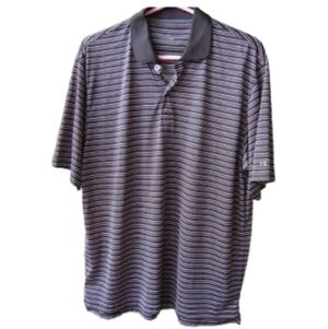 Men's Vintage Horizonal Striped Izod Polo Shirt Size Large EUC‎
